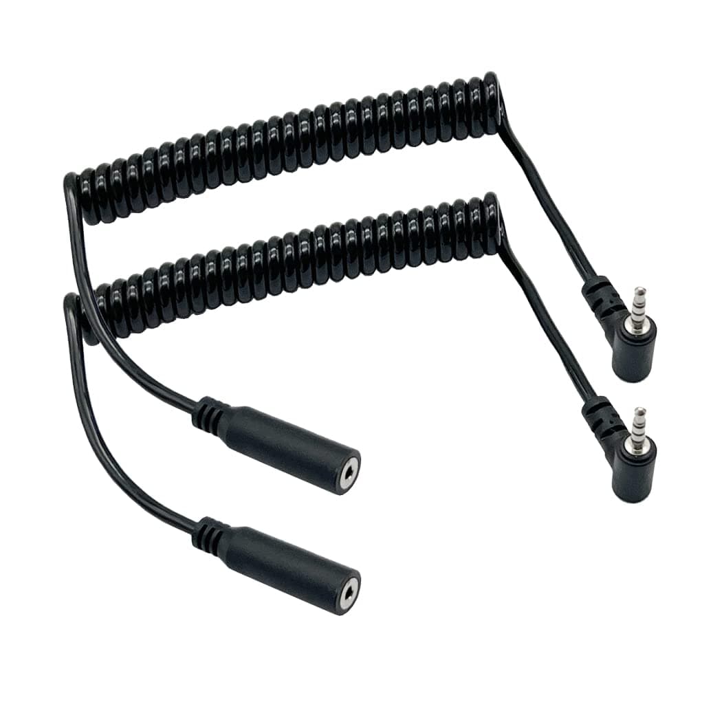 Seadream 2.5mm Coiled Extension Cable; 2Pack 2.5mm Right Angled Male to 2.5mm Female Dash Cam Rearview Backup Camera Reverse Car Recorder Cord Extension Cable,Stretch Length 3.3FT