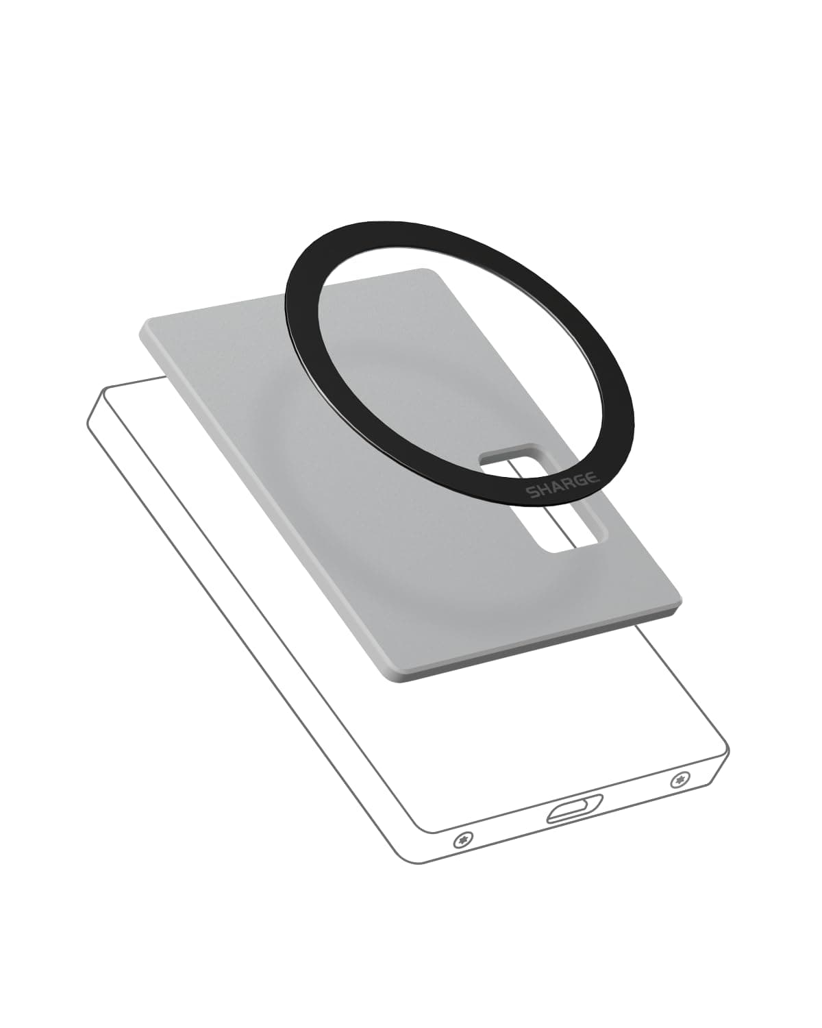 SHARGE Disk Plus MagSafe Sticker Magnetic Ring Modular Magnetic Pad Easy Installation Durable Design for Durable Use Compatible with Disk Plus SSD Encosure