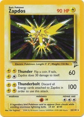 Pokemon - Zapdos (20) - Base Set 2 - Holo