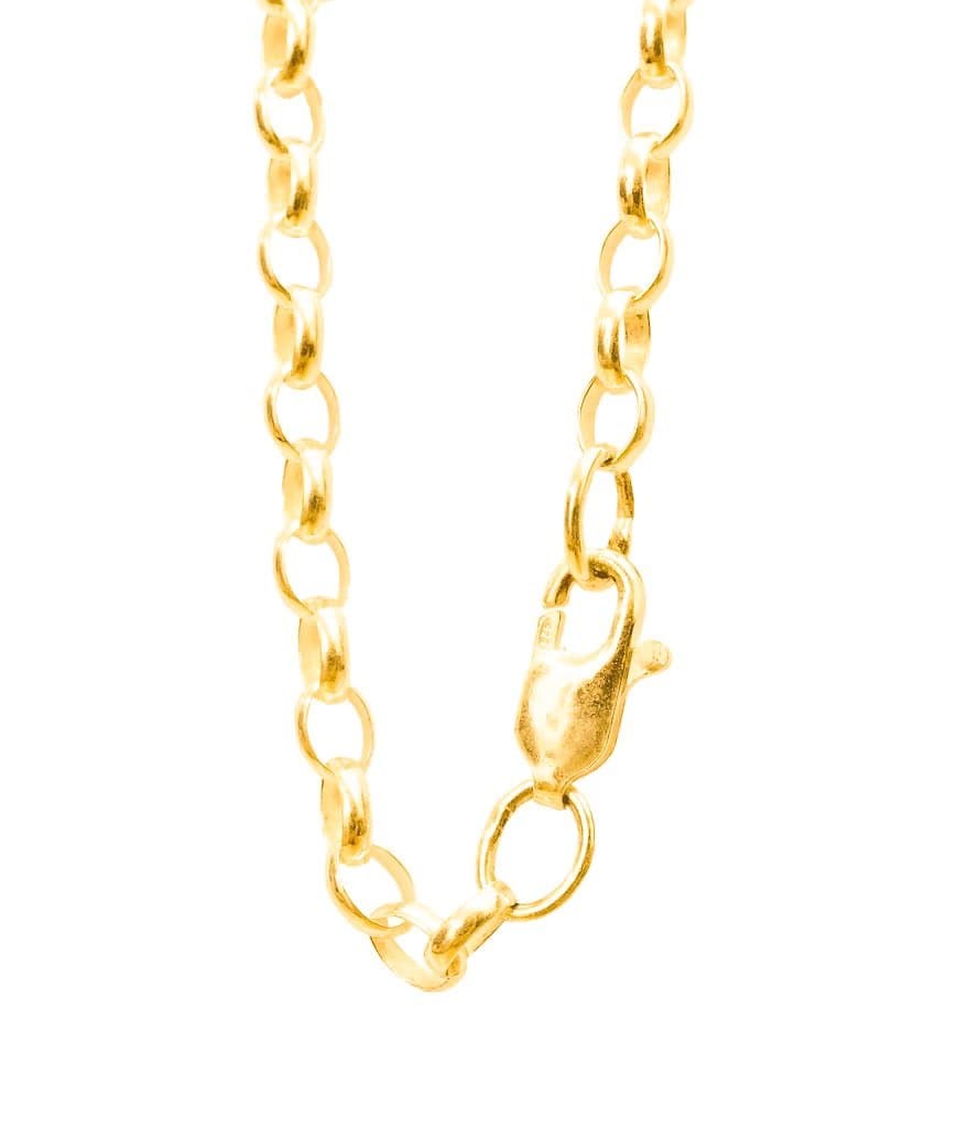 18K GOLD VERMEIL Solid 925 Silver Oval Link Belcher chain Made in England 7.5 inch up to 40 inch