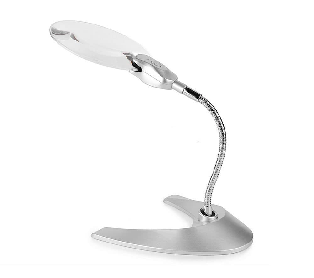 AVE DEAL LED Lighted 2.3X 4X Magnifier Desktop Folding Magnifying Glass for Hobby, Crafts, Reading Books, Newspapers, Model Building, Soldering, Jewelry Design, Needlepoint, etc.