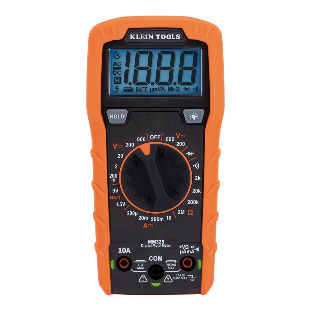MM325 Multimeter, Digital Manual-Ranging 600V AC/DC Voltage Tester, Tests Batteries, Current, Resistance, Diodes, and Continuity