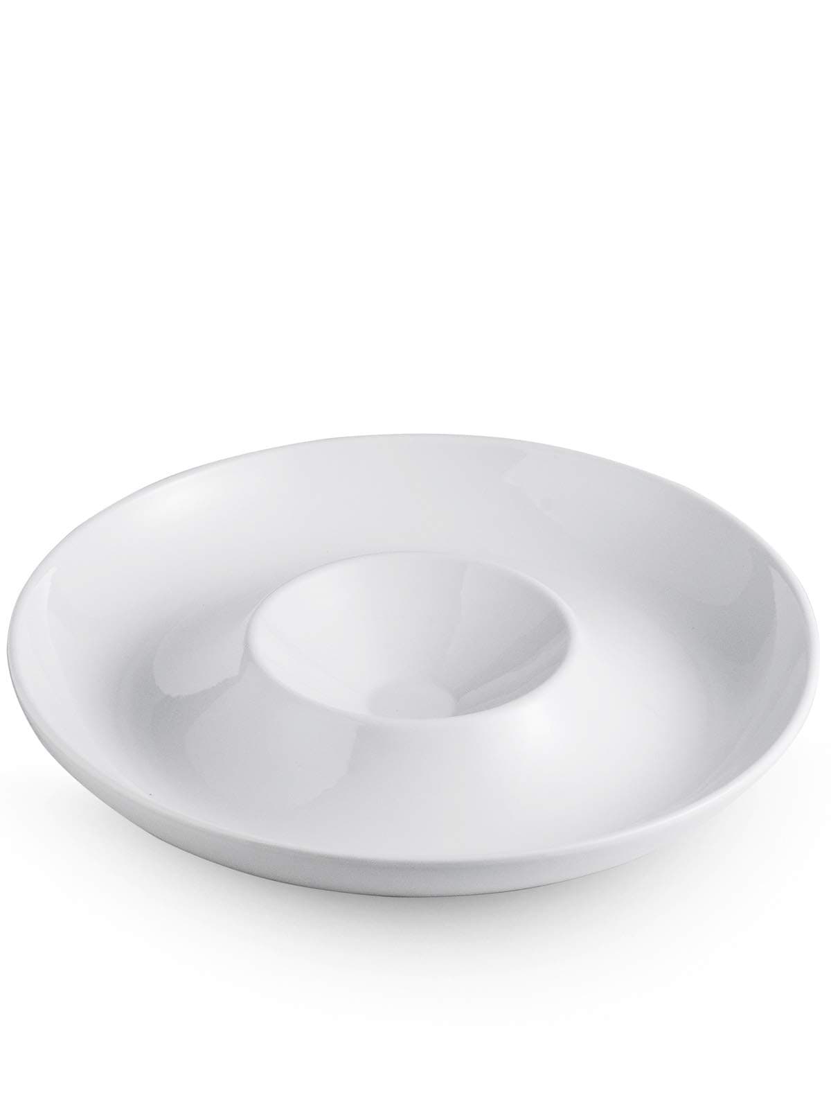 Porcelain Chip and Dip Serving Set Divided Serving Trays Appetizers and Cheeses Serving Platter Compartment Dish 12-inch set of 1