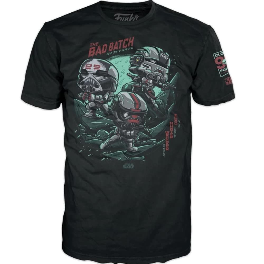 FunkoPop Tee! Star Wars Bad Batch: Bad Batch Action (Large) - 63123