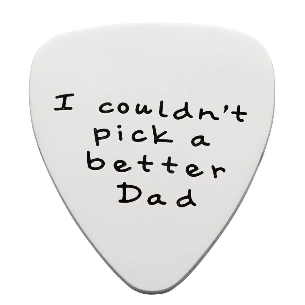 Fathers Day Gift Mens I couldn't Pick a Better Dad Guitar Pick Custom Gift for Daddy Papa Stainless Steel (Polished)
