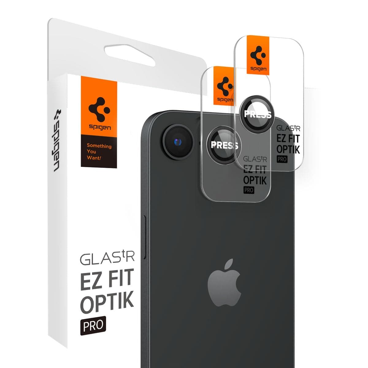 EZ Fit Optik Pro Tempered Glass Camera Lens Protector Guard for iPhone 16e - 2 Pack (Black)