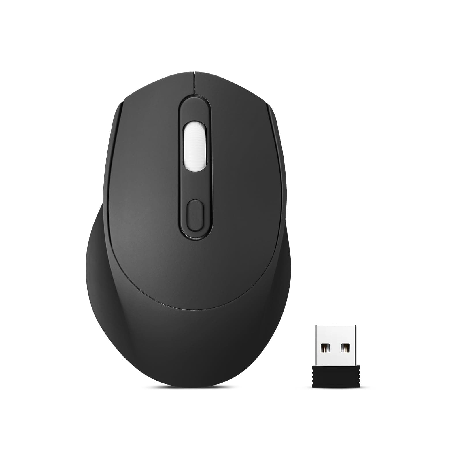 Wireless Bluetooth Mouse,Dual Mode Rechargeable Silent Slim Laptop Mouse,Portable(BT5.2+USB Receiver) Computer Mice,for Laptop,Desktop Computer,ipad Tablet,Phone,Mac (Black)