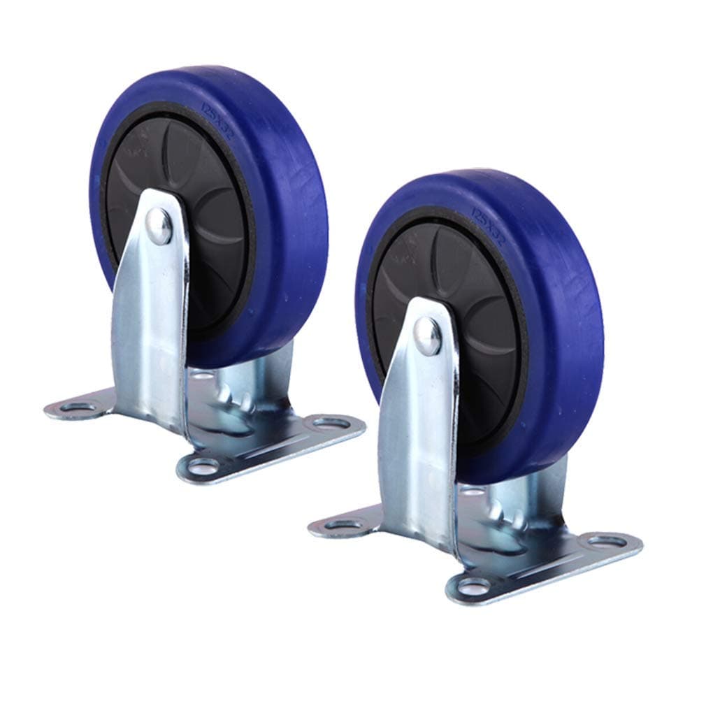 BOCbco 2 Pieces Heavy Duty Directional Wheel Mute Rubberers,Elasticity Industrialers Flat Trolley Wheel Replacement Wheels 5 Inchors/Directional/5Inch