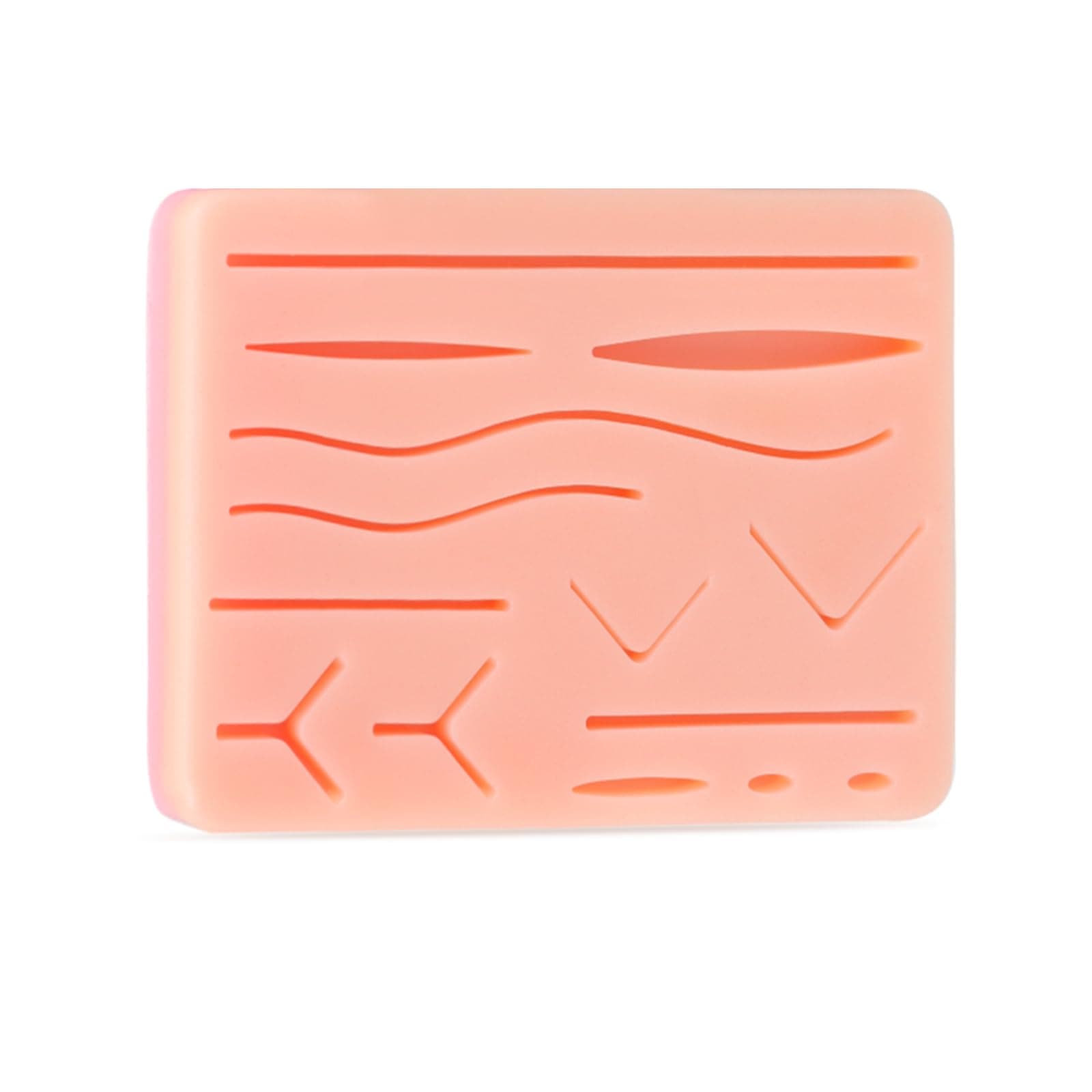 Suture Practice Pad Realistic Three-Layer Silicone Skin Kit with 14 Pre-Cut Wounds, Best Gift for Medical Students Training