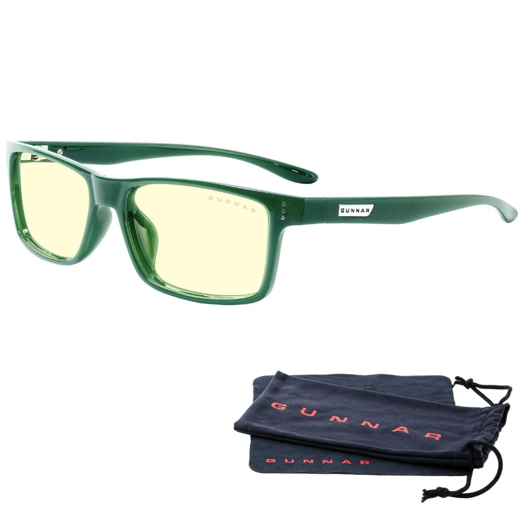Vertex Premium Gaming and Computer Glasses - Blocks 65% Blue Light - Amber Tint, Moss