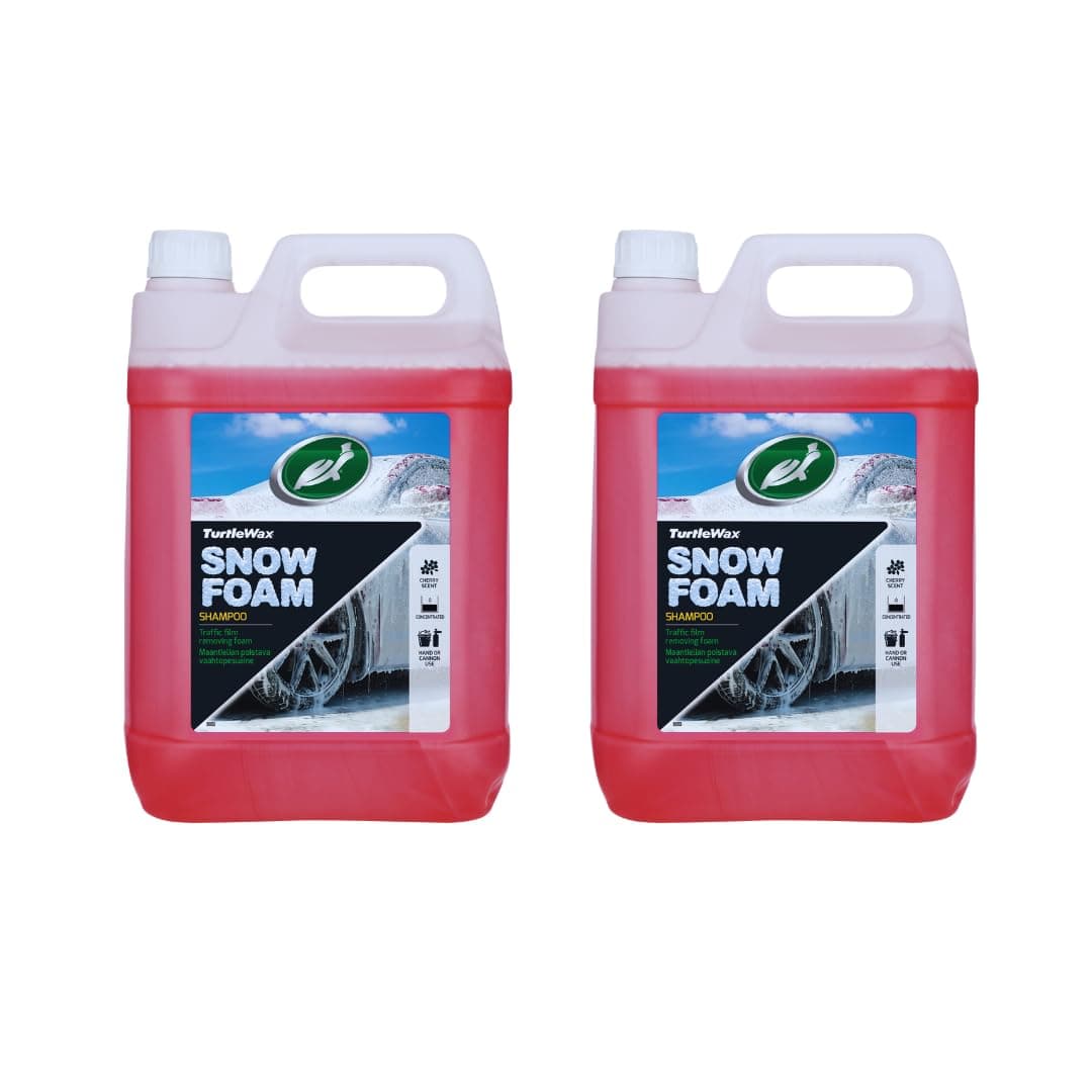 Snow Foam, Thick, PH balanced Car Shampoo. 5L, Pack of 2, Cherry Scented, Streak Free Formula Safe for All Paint, Tyres, Wheels and Trim, Perfect for Overall Car Cleaning
