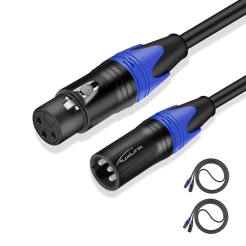 XLR Cable 6ft 2 Pack, XLR Microphone Cable Male to Female, Balanced XLR Cable Suitable for Preambles, Speaker Systems, Radio Station and More