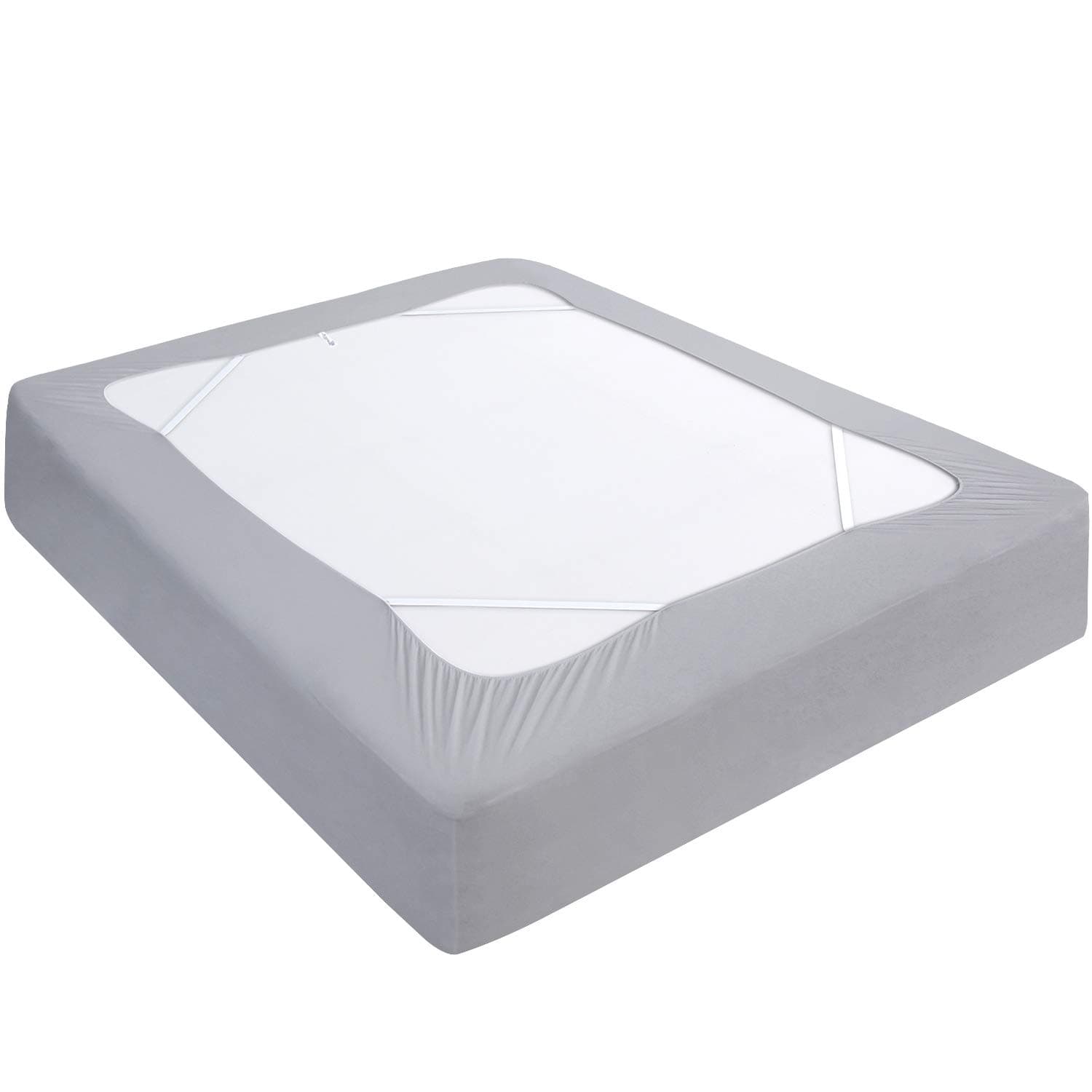 Box Spring Cover Twin Size, Elastic Fabric Wrap Around 4 Sides Bed Skirt, Sleek Alternative for Bed Skirts for Hotel/Home, Fits Box Springs up to 13”