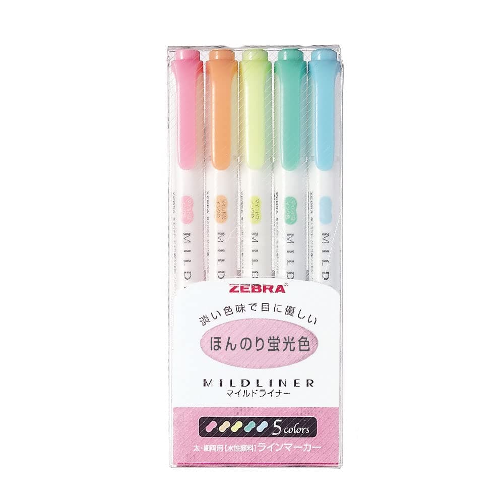 Highlighter Mildliner,5 Color Set (Wkt7-5C),Multi-coloured