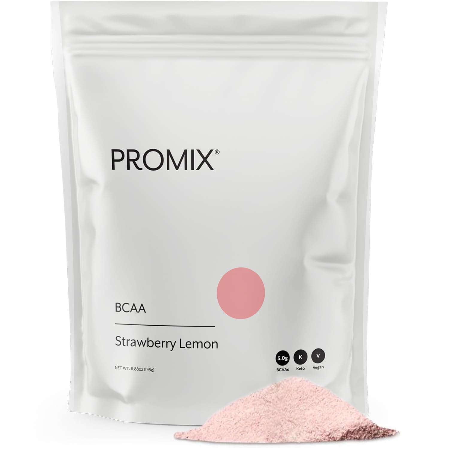 Promix BCAA Post-Workout Energy Powder - 5g Micronized BCAAs, Sugar Free, Plant Based, Vegan, Keto - Strawberry Lemon - 30 Servings (Pack of 1)