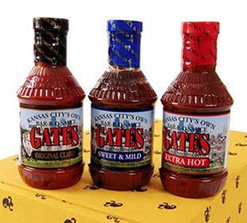 Gates Bar-B-Q Sauce 3-Bottle Set Gift Pack - Gates Barbecue Original Classic Sauce, Sweet & Mild BBQ Sauce, Extra Hot Barbeque Sauce