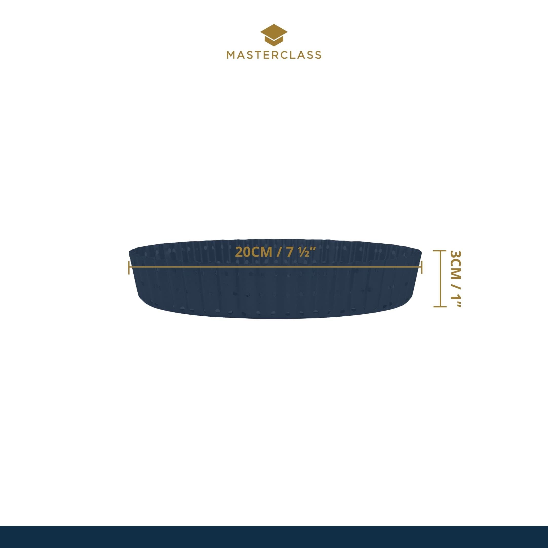 Master Class Crusty Bake Fluted Round Flan/Quiche Tin, 20x3cm, Sleeved