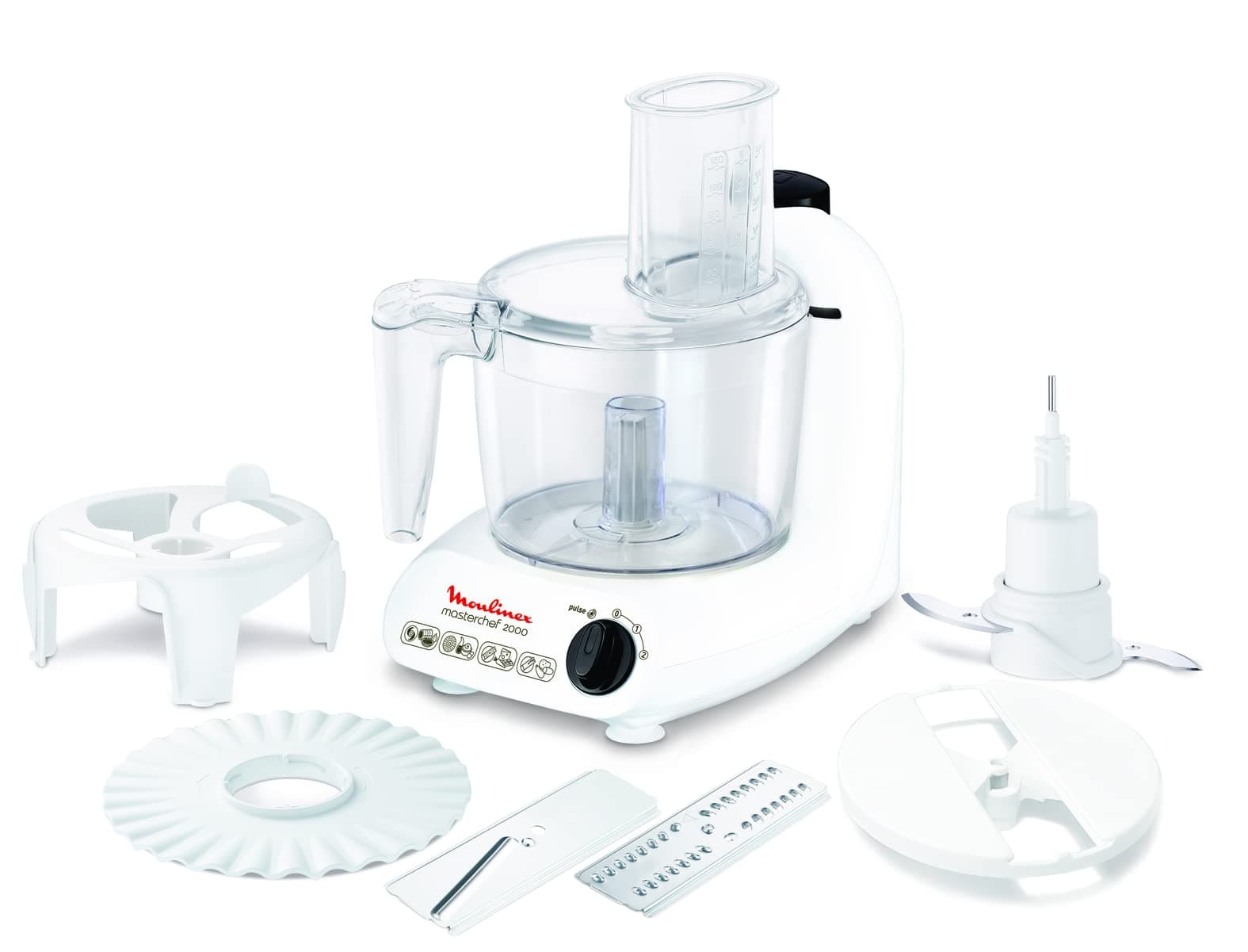 Moulinex Master Chef FP211110 Multifunctional Food Processor 500 W Power 2 Speeds + Pulse Function, Grating, Slicing, Chopping, Emulsifying, Mixing
