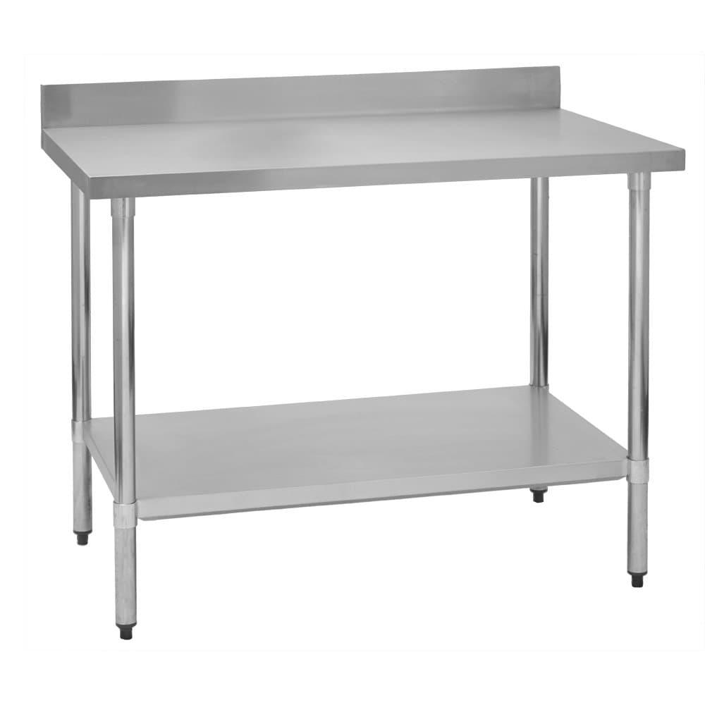 Stainless Steel Commercial Kitchen Work Prep Table, 24" W x 48" L x 36" H, 4" Backsplash, NSF Certified