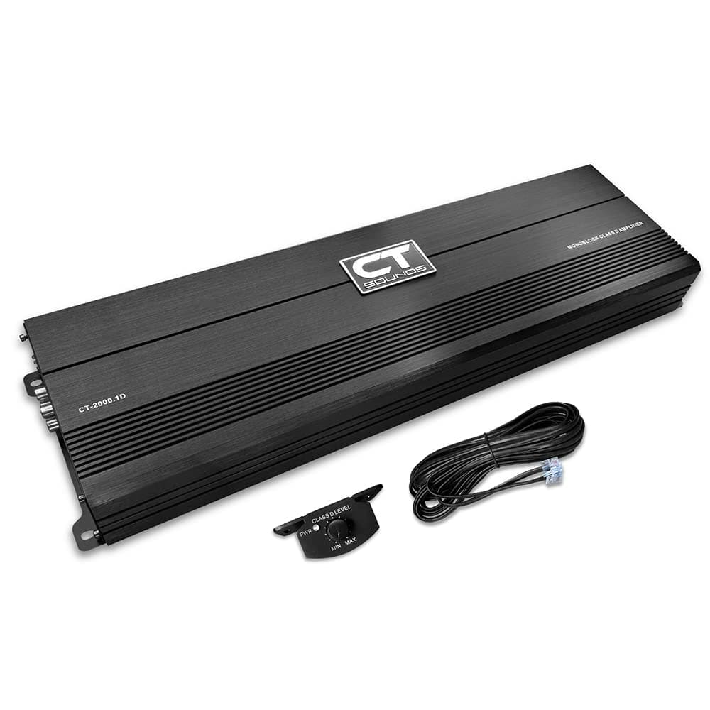 CT-2000.1D Compact Class D Car Audio Monoblock Amplifier, 2000 Watts RMS