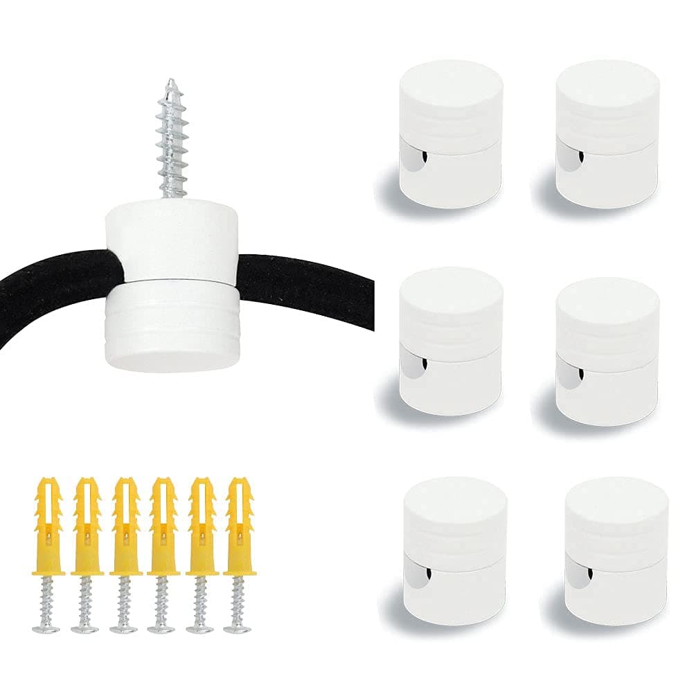 Swag Hook for Chandelier Ceiling Lights Cable, Lamp Hook for Hanging Pendant Lighting Fixture,6 Pack White Modern Swag Hooks for Ceiling Hanging