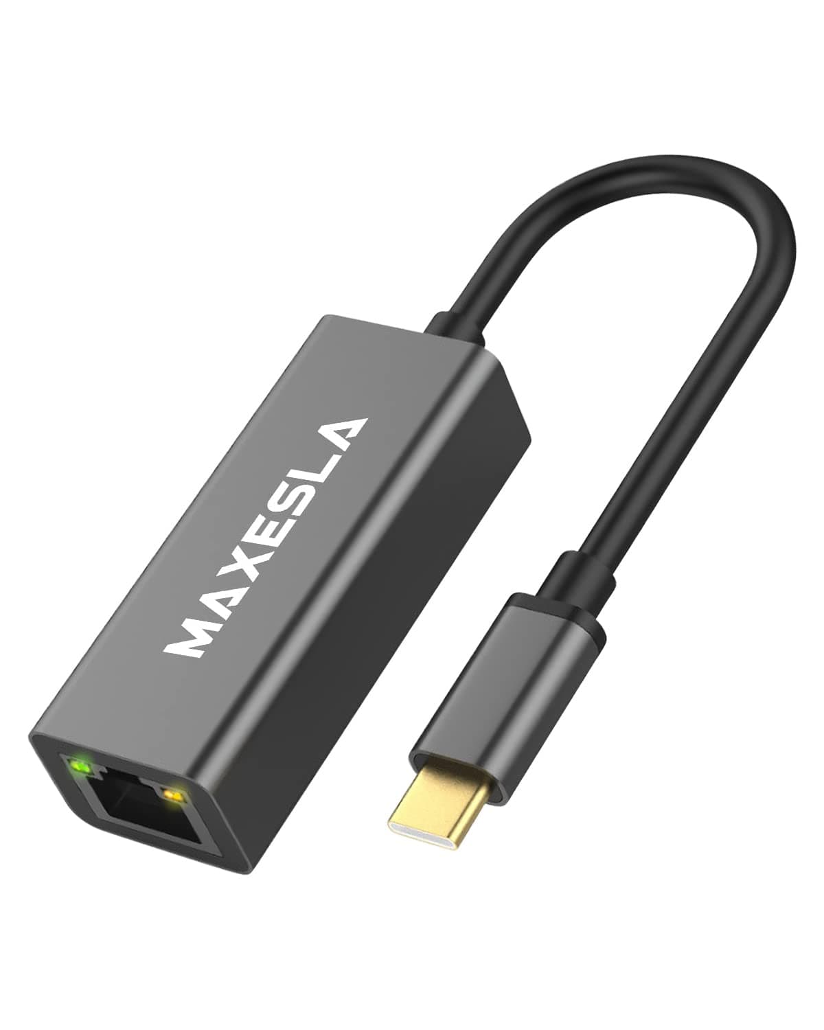 Maxesla 1000M USB C to Ethernet Adapter, USB 3.0 Plug & Play Ethernet to USB C, Thunderbolt to Ethernet Adapter Gigabit 1000 Mbps, USB-C to Ethernet Adapter for MacBook Pro/Air, iPad, Surface Book