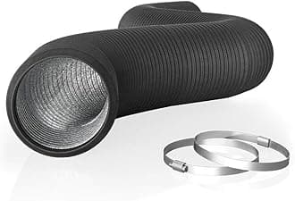 Flexible 100mm Aluminum Ducting, Heavy-Duty Four-Layer Protection, 2.4m Long for Heating Cooling Ventilation and Exhaust, 4" Ducting, 8 ft. Long