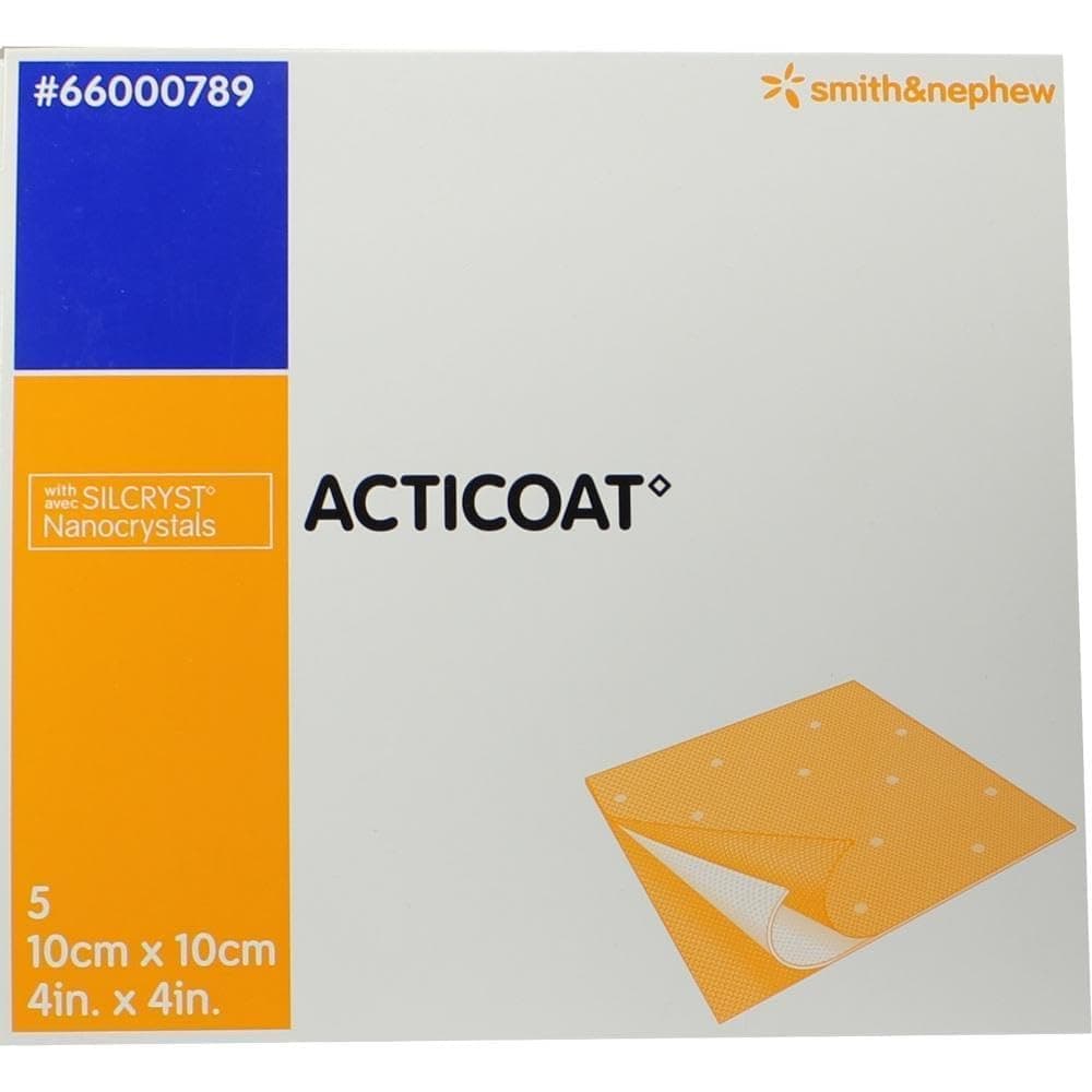 Smith & Nephew Silver Dressing Acticoat Flex 3 4 X 4" Square Sterile (66800406, Sold Per Box)
