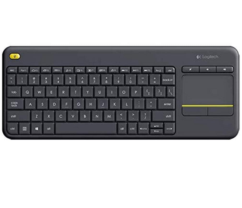 LogitechK400 Plus Wireless Touch TV Keyboard With Easy Media Control and Built-in Touchpad, AZERTY Belgian Layout - Black