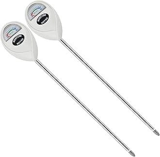 Soil Moisture Meter, 2 Pack Long Probe Soil Moisture Monitor for House Plants, Soil Hygrometer Moisture Sensor for Indoor & Outdoor, Garden, Farm, Lawn Plant Care, No Battery Needed(White)