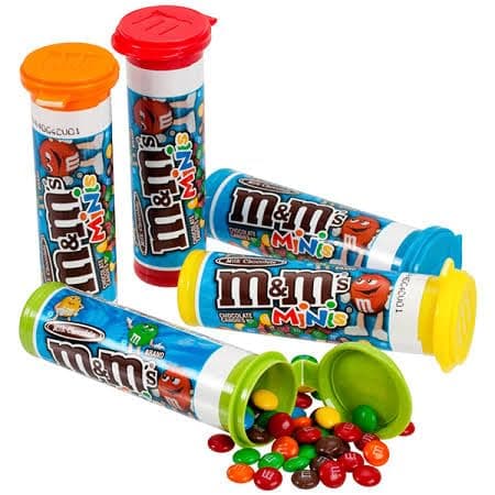 M&Ms Minis Assorted Chocolate Candy, 1.08 oz Tubes,12 Count
