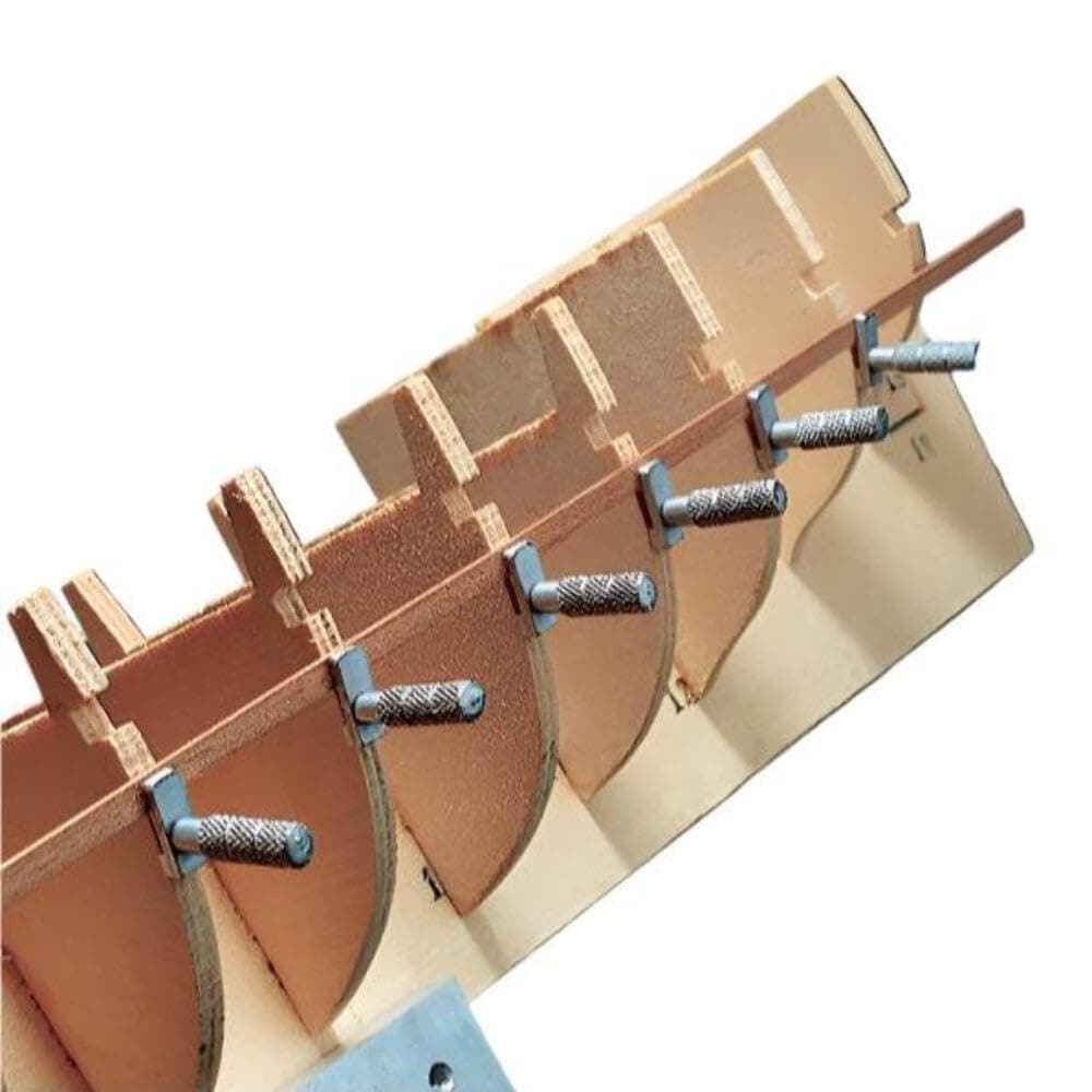 Micro-Mark All-Metal Ship Model Planking Clamps – Set of 10, 1-1/4'' x 1/4'' – Stepped Design for Tight Joints, Knurled Aluminum Grip, Fits Bulkheads as Thin as 1/8