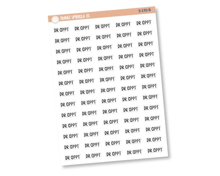 Dr. Appt Script Planner Stickers and Labels | F3 | S-193-B