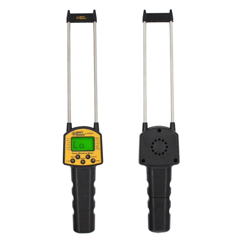 Real Instruments AR991 Digital Grain Moisture Meter Smart Sensor Use For 14 varieties Of Flour Fodder Rapeseed Sesame Soymeal Grain Corn Wheat Rice Soyabean (AR-991)