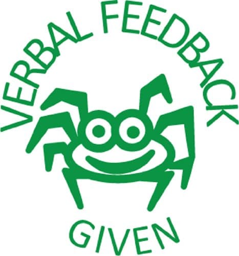 "Verbal feedback given" Self inking teacher reward stamp X12149