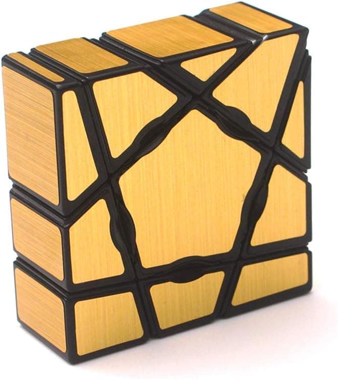 YJ Super Floppy Ghost Mirror Cube 1x3x3 Magic Speed Cube Brain Teasers Puzzle, Gold