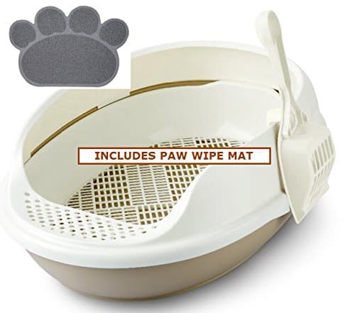CatIdea Oval Sifting Cat Litter Box. CL6 (Brown)