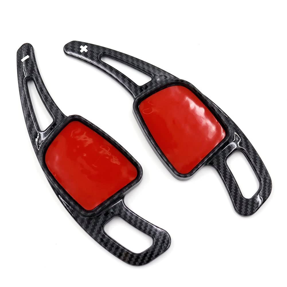 GZYF Steering Wheel Shift Paddle Shifter Extensions for Audi A3/S3/SQ7 2017-2020, A5/S5/Q5 2018-2021, Q2/Q7 2017-2021, Carbon Fiber Black (The shape must be The same as The car paddle)