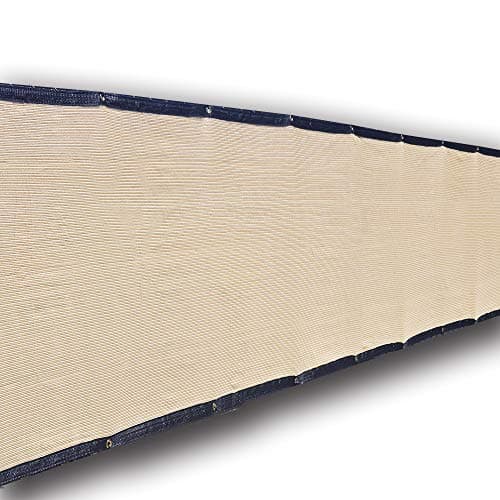 Alion Home Updated Privacy Screen Fence Mesh Windscreen for Backyard Deck Patio Balcony Pool Porch Railing -Hems - Beige(3' x 16')