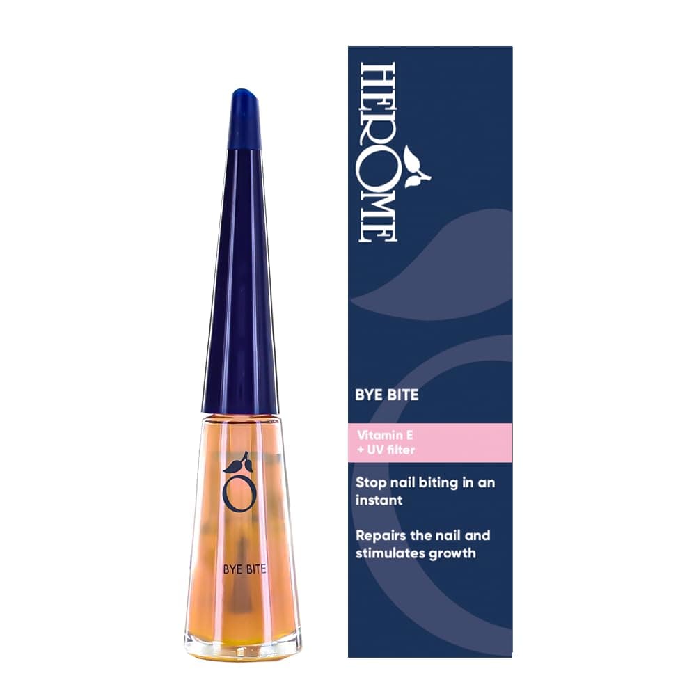 Herome - Bye Bite 10ml | Stop Biting your Nails, for Children & Adults, Anti-Bite Nail Varnish with Vitamine E, Matt Nail Polish that Stops Nail Biting, Water Resistant, Stimulates Nail Growth