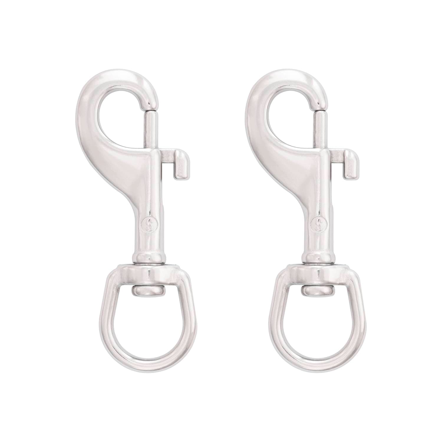 SHONAN Swivel Eye Bolt Snap Hook, Single Ended Snap Clips Marine Grade 316 Stainless Steel Clips for Diving/Keychain/Dog Leash/Camera Strap/Clothesline (2.75 Inch, 2 Pack, Single Ended)