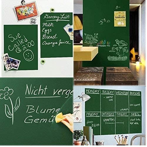 CraftDev(60X200 cm) Green Board Wall Sticker Removable Decal Chalkboard with 5 Free Chalks for Home, School, Office, College, Room, Kitchen