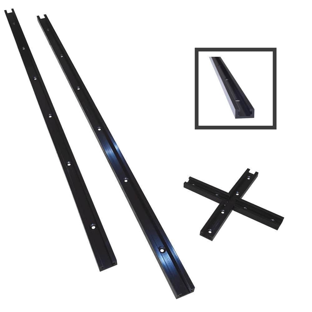 T Tracks 24 Inch with Intersection Kit for Woodworking By CLEAR STYLE, Double-Cut Jig Profile Universal T-Tracks with Predrilled Mounting Holes