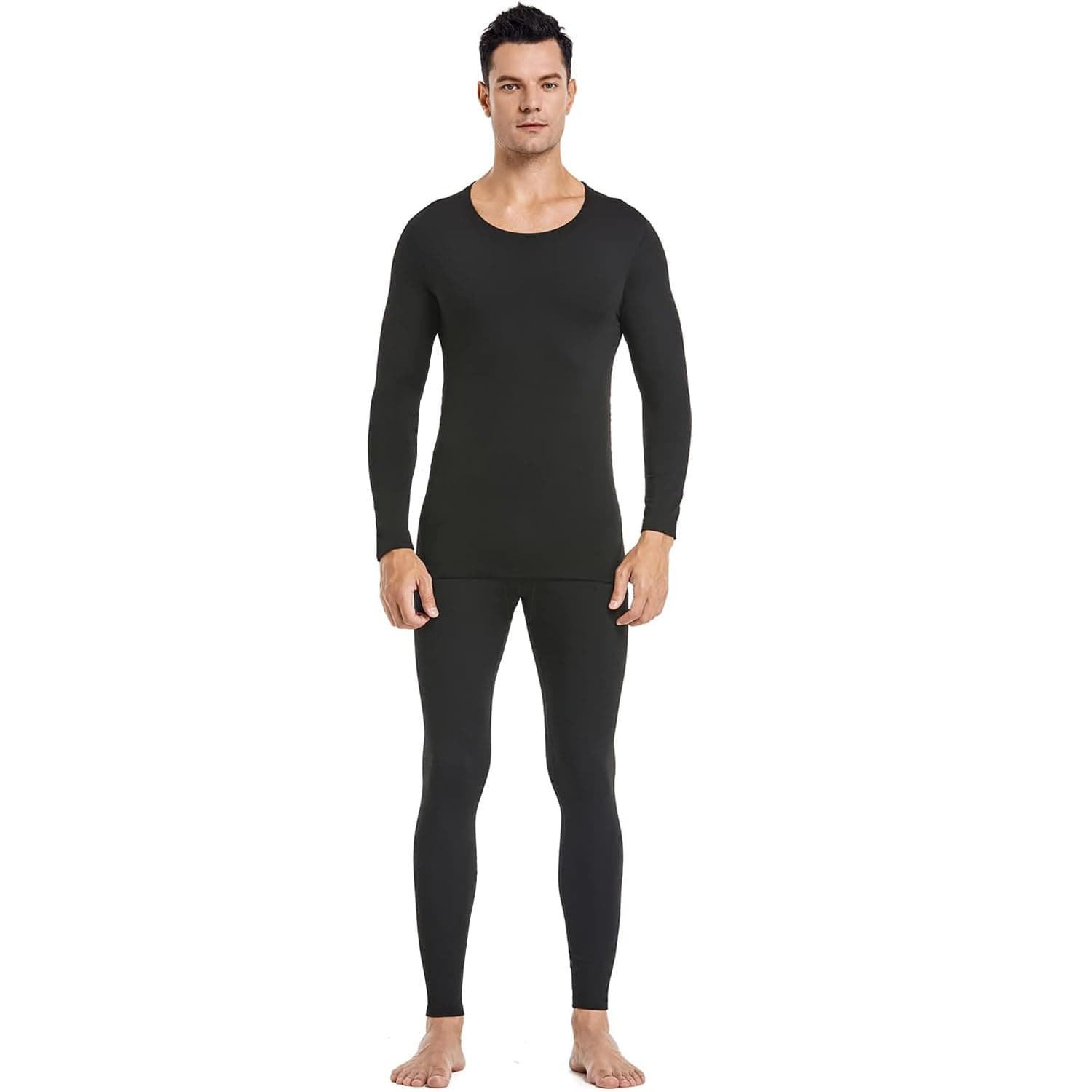 Thermal Underwear Set for Men Fleece Lined Base Layer Set Long Johns Base Layers Cold Weather Thickened Outdoor