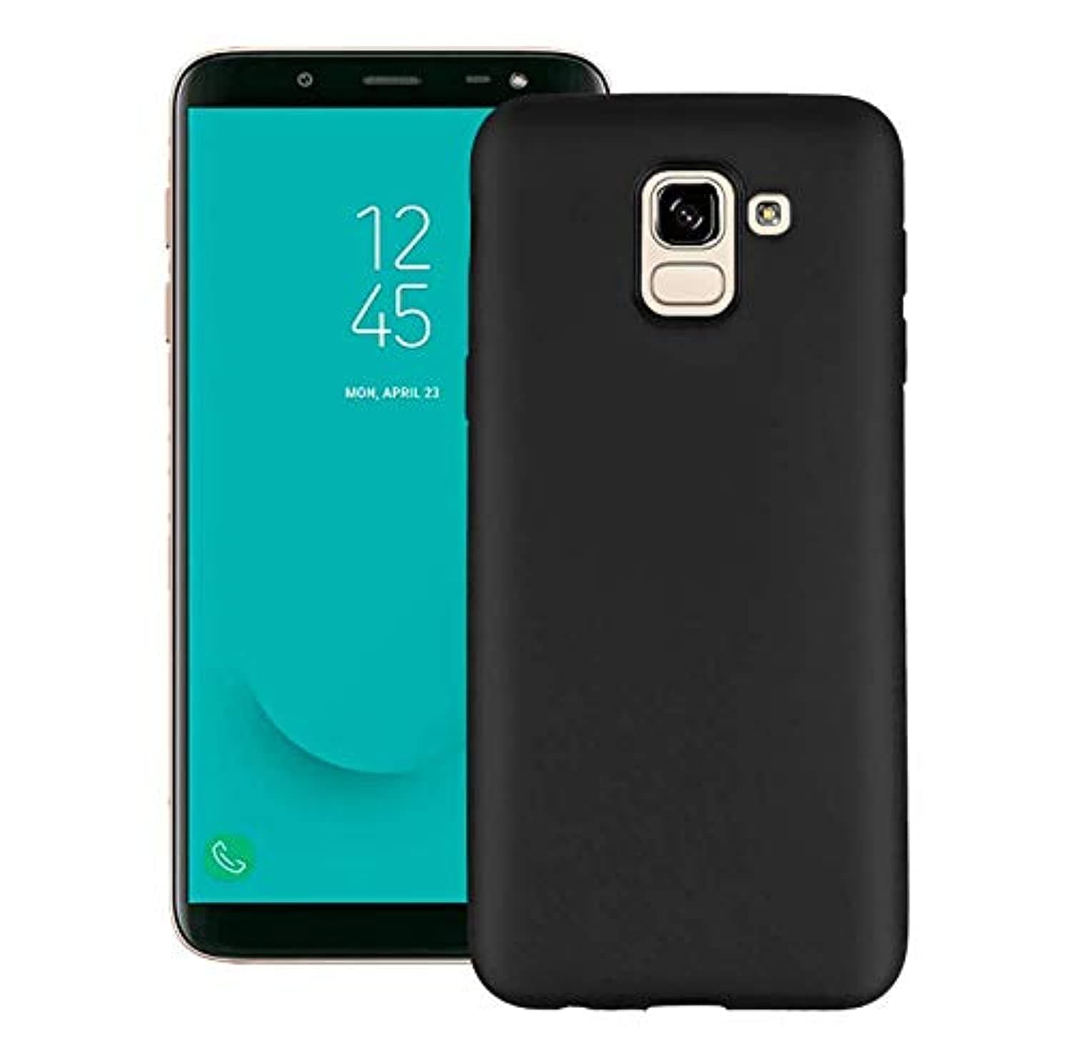 Samsung Galaxy J6 2018 TPU Silicone Soft Thin Back Case Cover - Black By Muzz