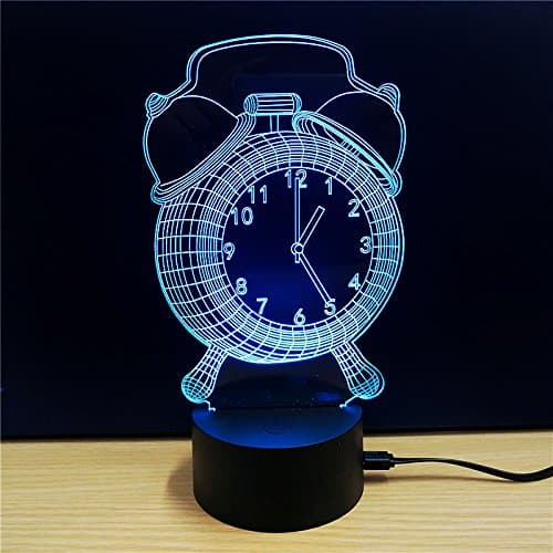 3d Illusion Led Lamps,3d Optical Illusion Lamp Alarm Clock,7 Colod Led 3d Lamp,Touch Button Desk Night Light For Children Kids Room Desk Lamps