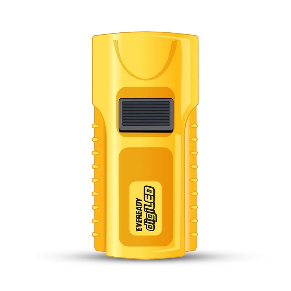 EVEREADY GIVE ME RED Led Torch Light | DIGILED DL36 | Super Bright White LED | 4000 LUX |Bright Flashlights for Emergencies and Camping Gear | Flash Light with AA Batteries Included |Yellow