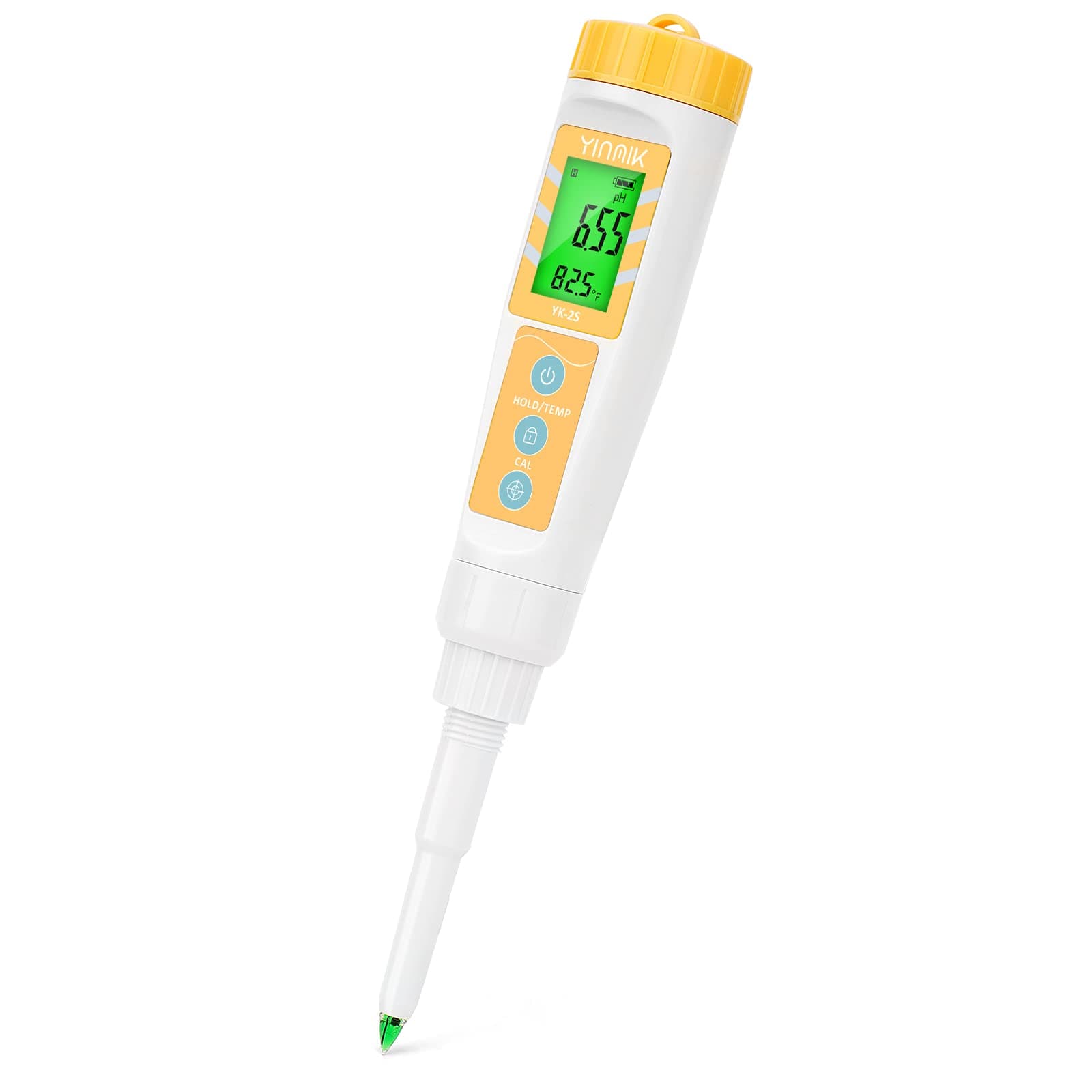 YINMIK pH Meter with Spear Tip Probe for Sourdough and Bread Dough, Checking The pH of Fermenting Sausages and Salami, Easy pH Measurements of Cosmetics, Lotions, Soft Soil Samples