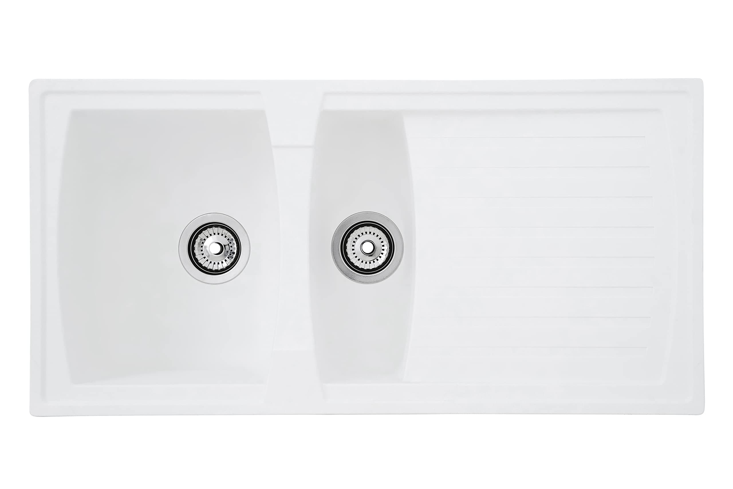respekta Alineo100 Kitchen Sink, White, 100 cm