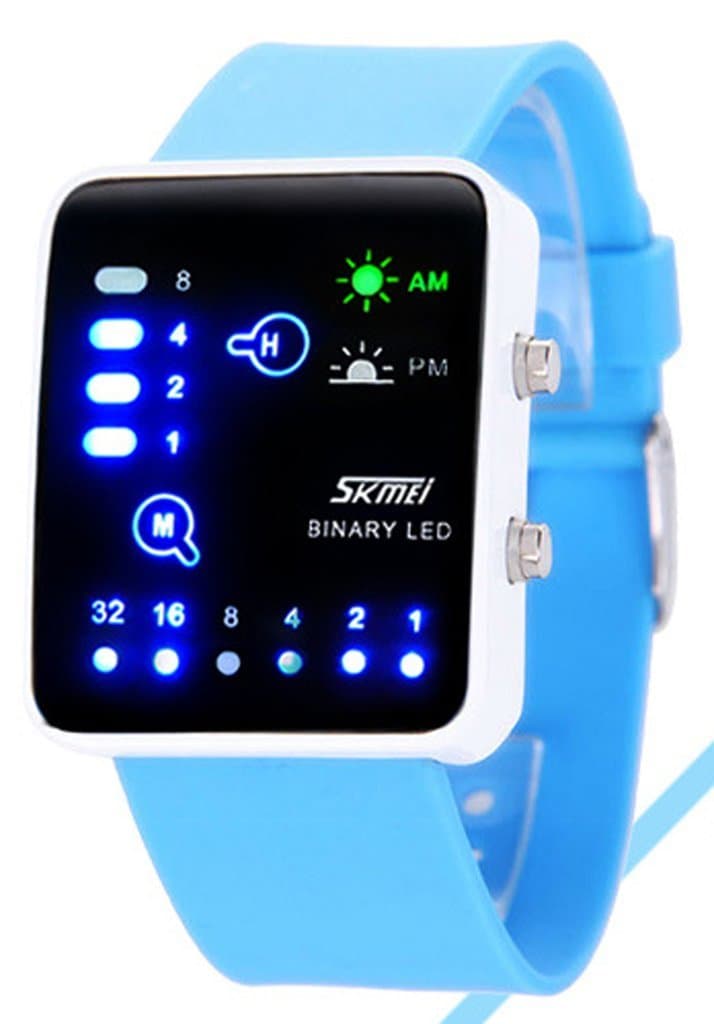 Binary System LED Waterproof Digital Watch for Smart People